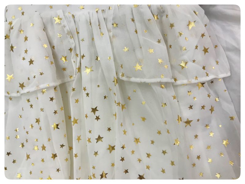 Girl White Star Cold-Shoulder Dress