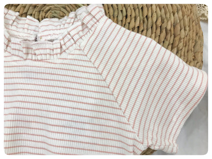 Girls' Striped Top and Ruffled Tulle Skirt Dress