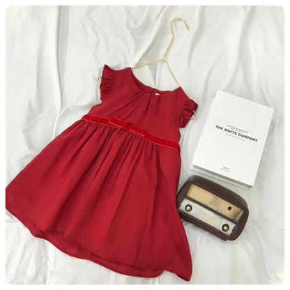 Girls' Elegant Red Dress | Size 1-5